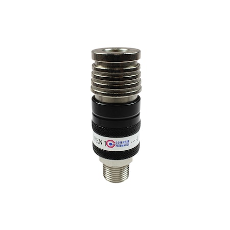 Coilhose Pneumatics 2-in-1 Automatic Safety Exhaust Coupler 1/2" Body 3/8" MPT 121USE